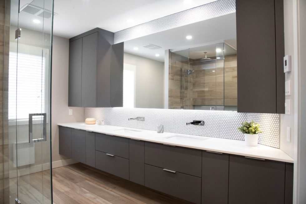 Projet Dumont salle de bain, comptoir 2 éviers