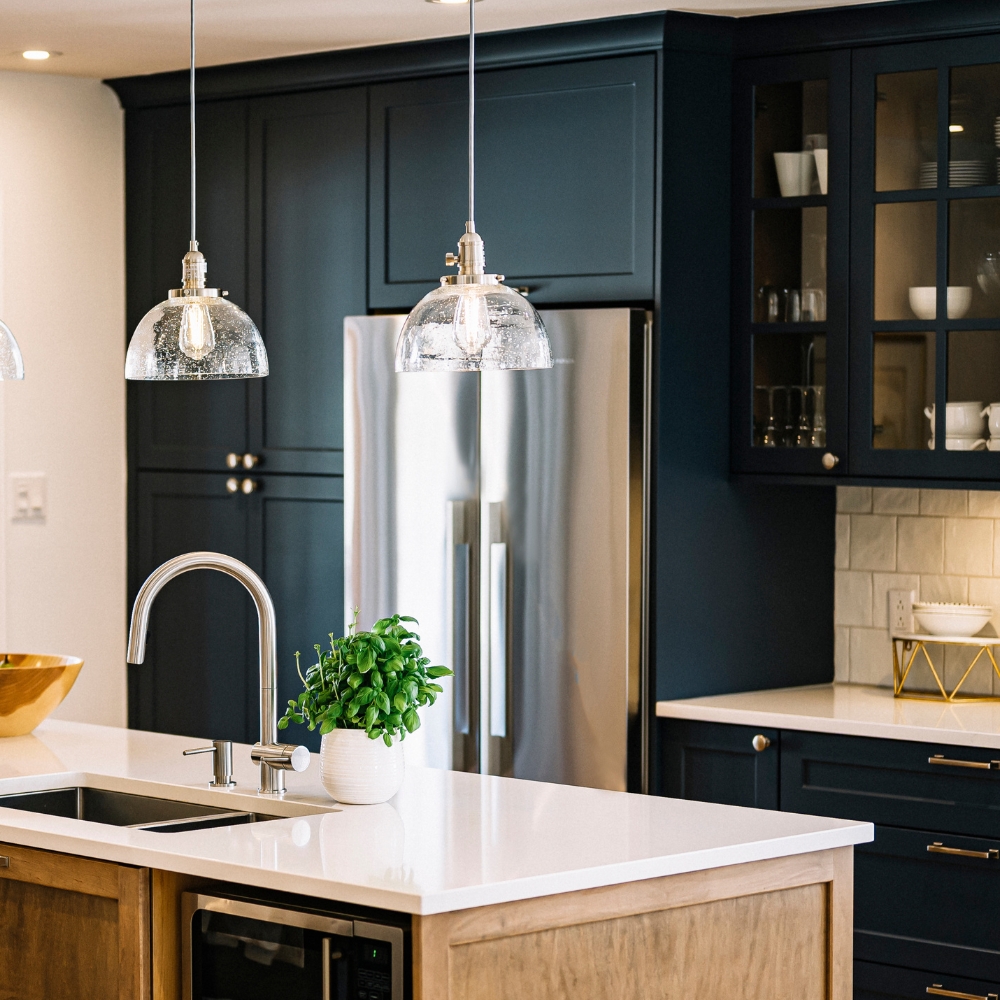 Projet design cuisine vert foncé